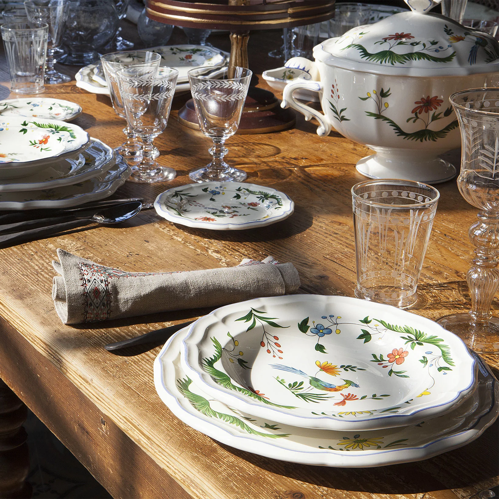 Gien, Oiseaux paradis, set of 4 dinner plate.