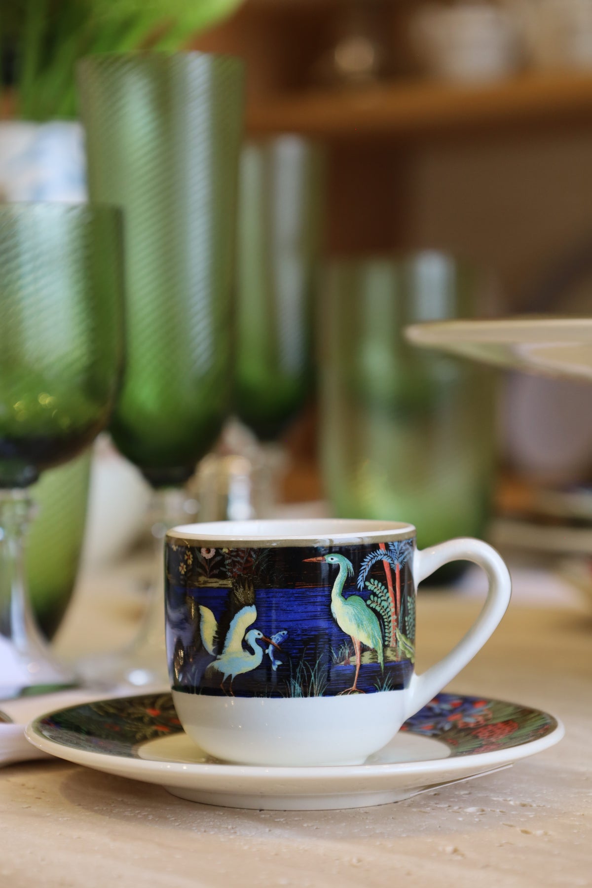 Gien, Jardin du palais, Set of 2 espresso cups.