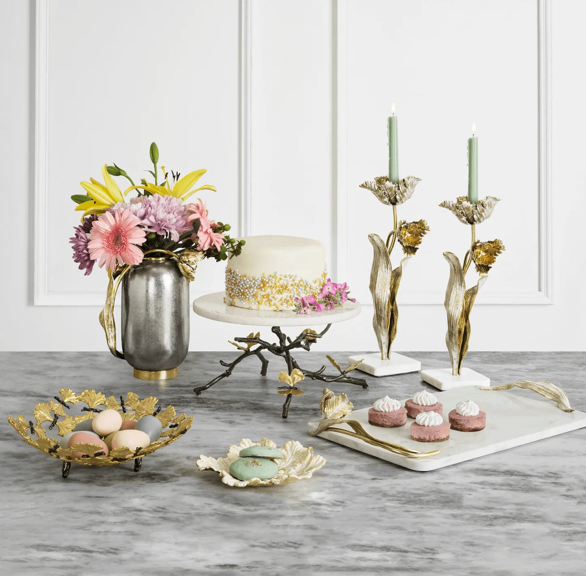 Michael Aram, Tulip Candleholders.