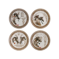 Gien, Chevaux du vent, Set of 4 dinner plates.