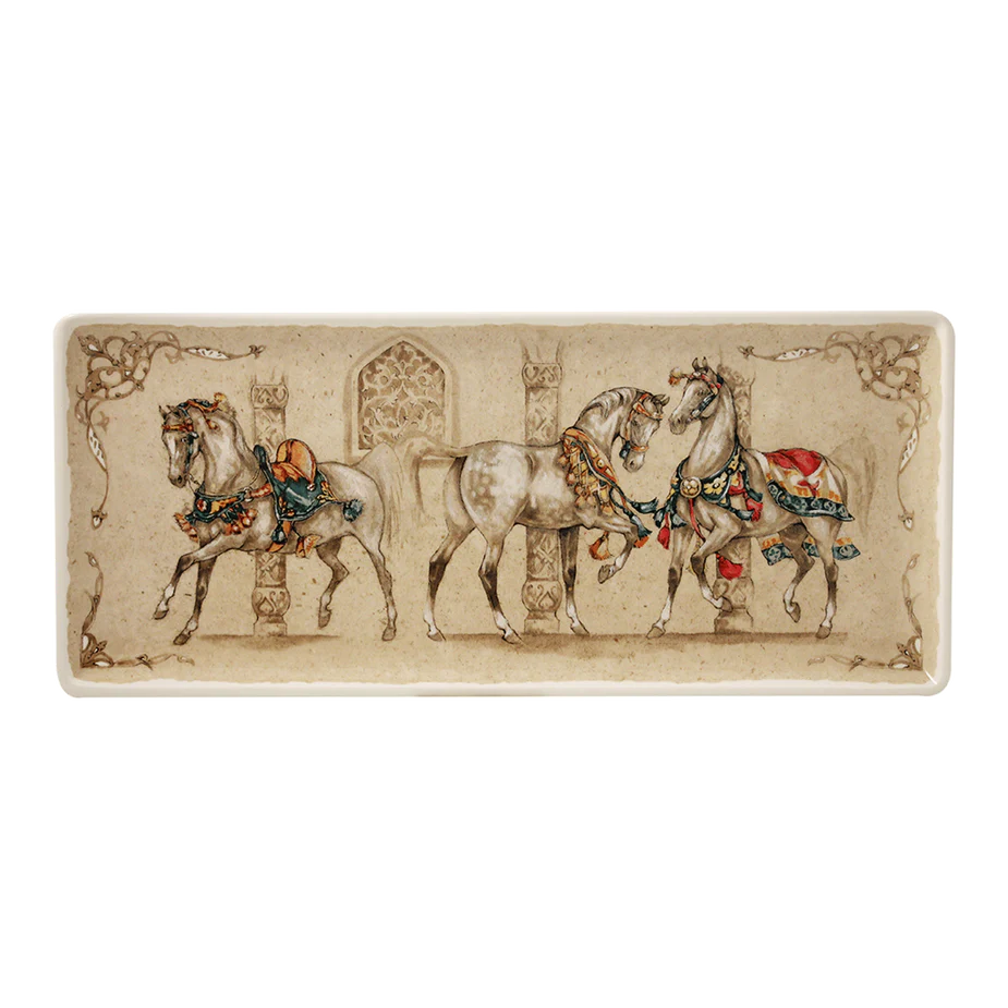 Gien, Chevaux du vent, Oblong serving tray.