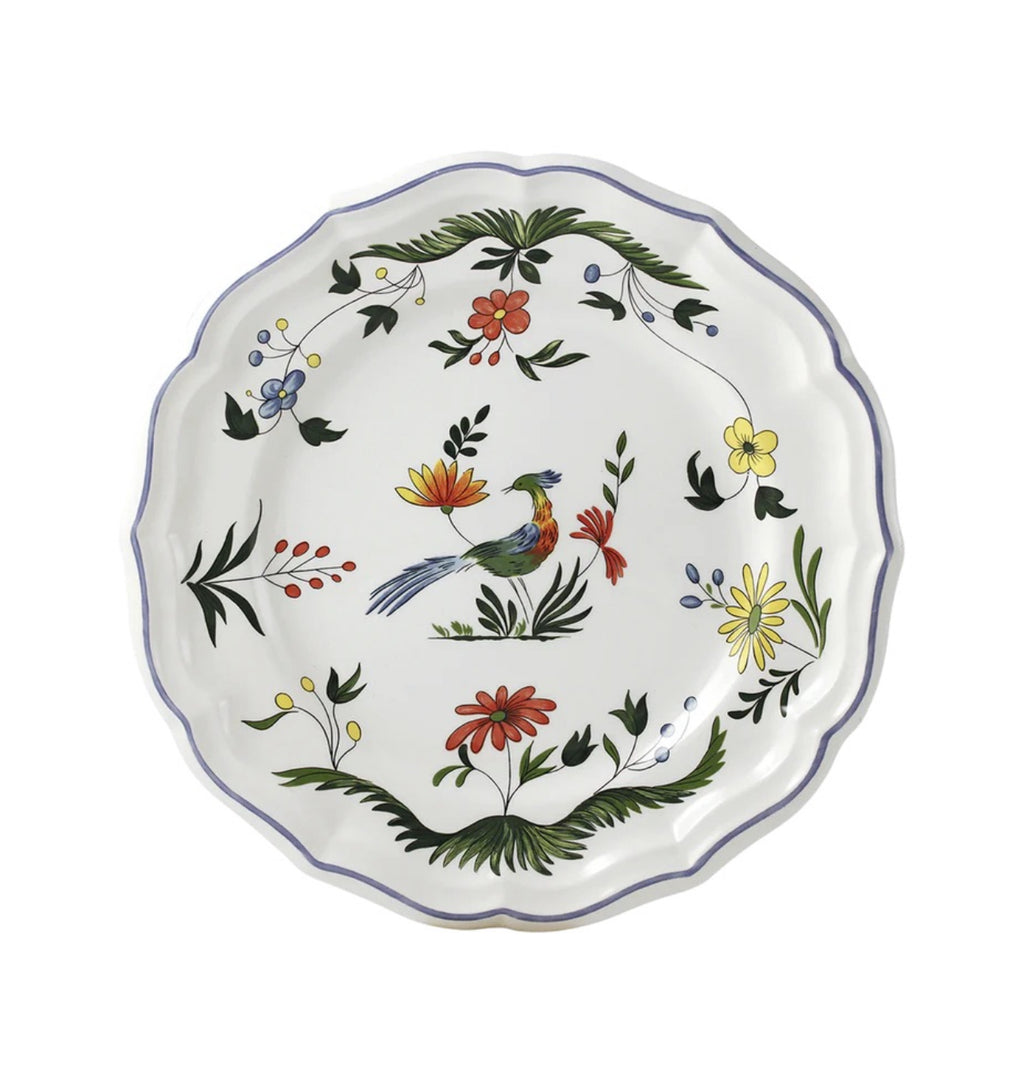 Gien, Oiseaux paradis, set of 4 dinner plate.