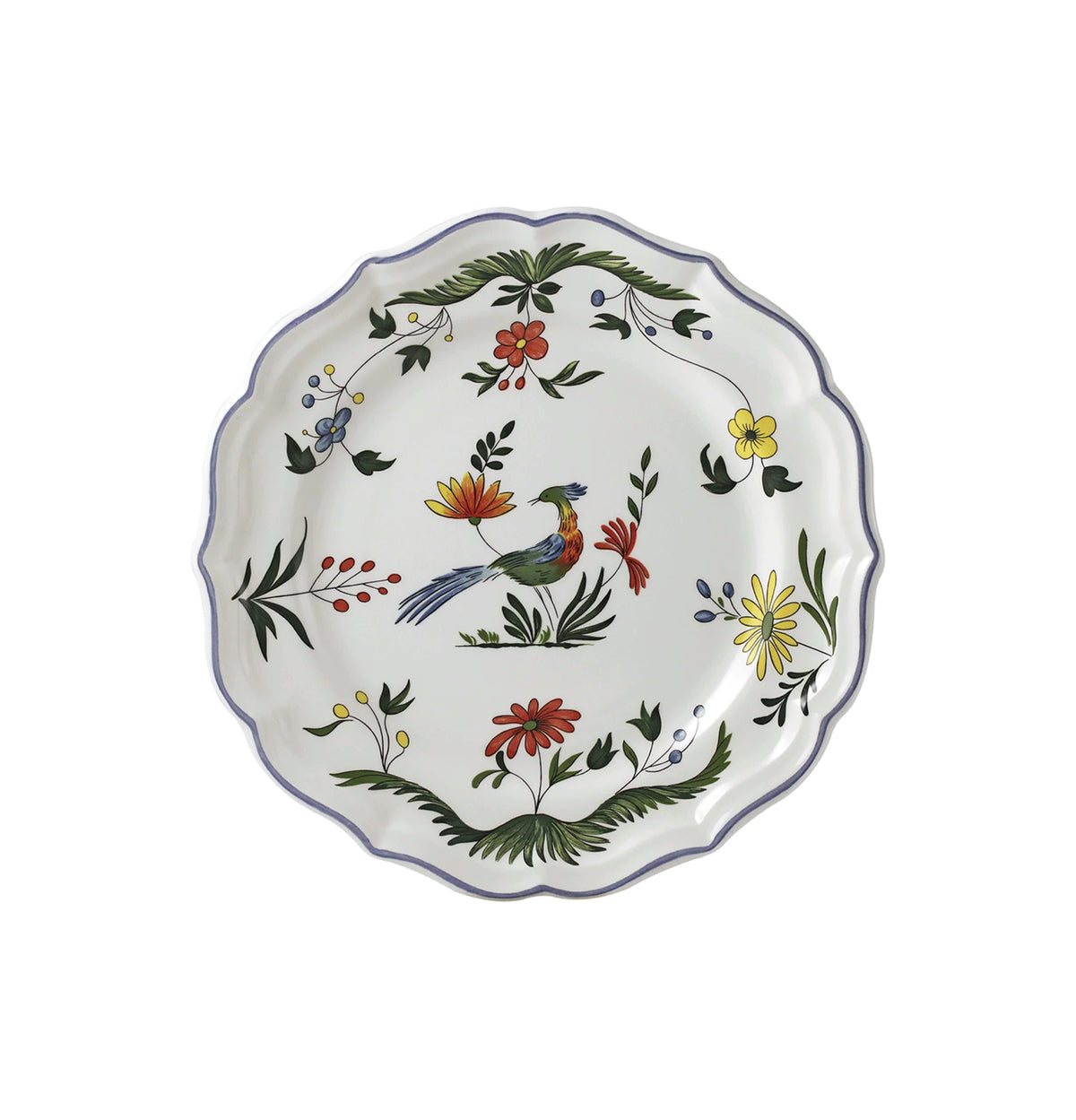 Gien, Oiseaux paradis, Set of 4 dessert plates.