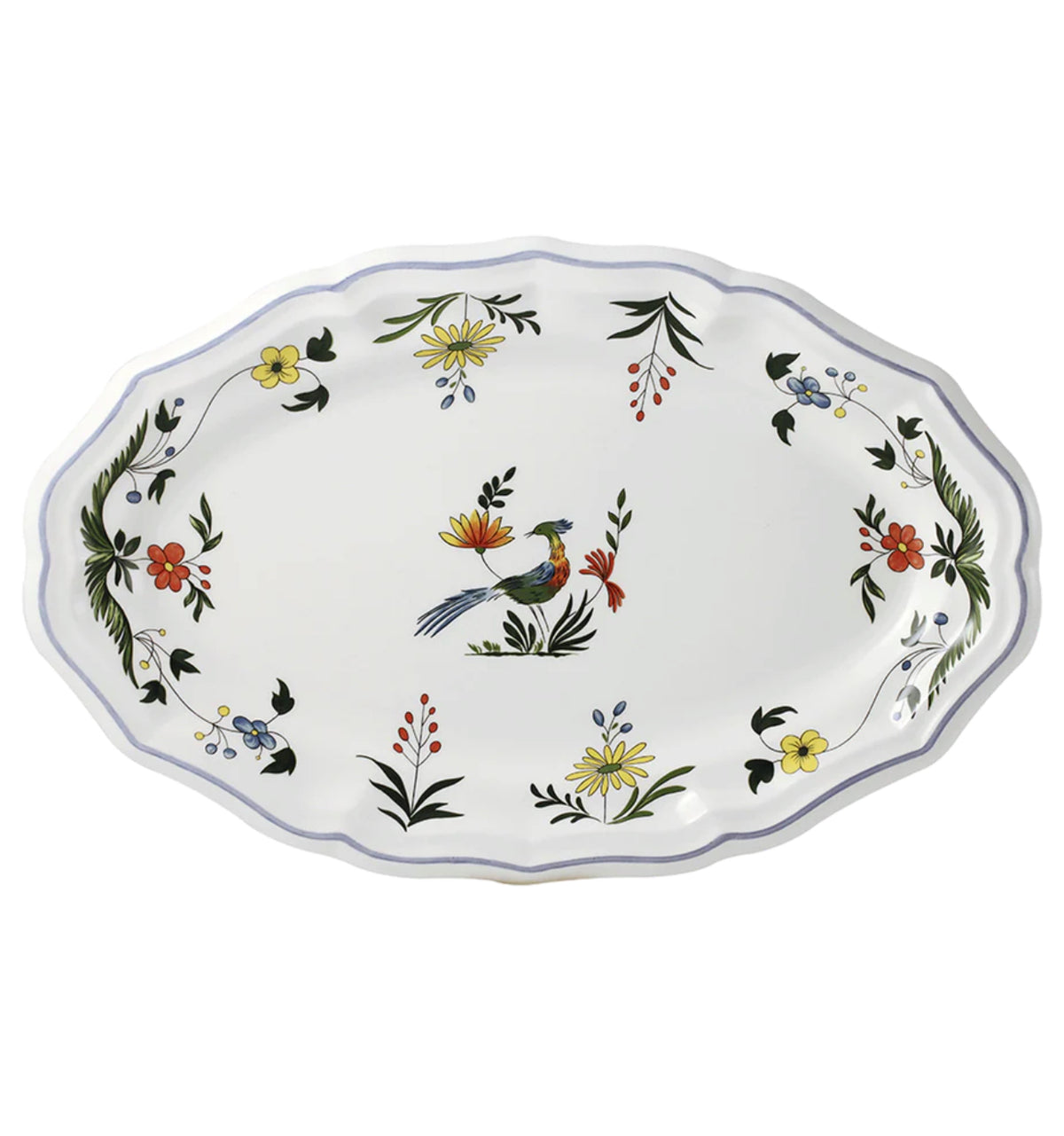 Gien, Oiseaux paradis, Oval plate.