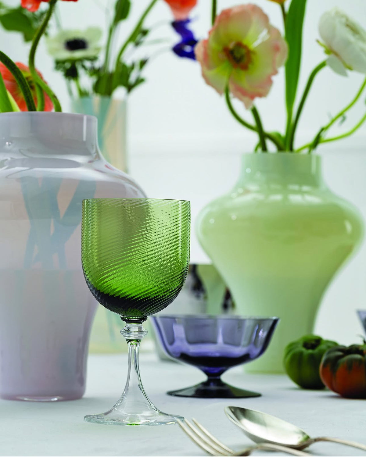 NassonMoretti, 3/62 Red wine glass, soraya green.