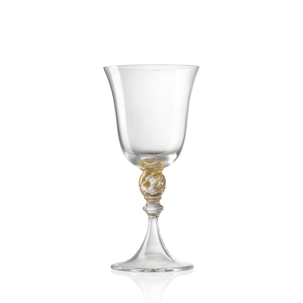 NassonMoretti, A/81 Red wine glass clear gold.