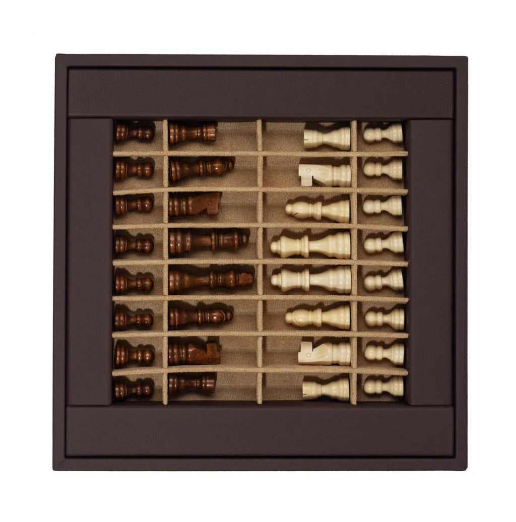 Vido, Walnut brown chess set.