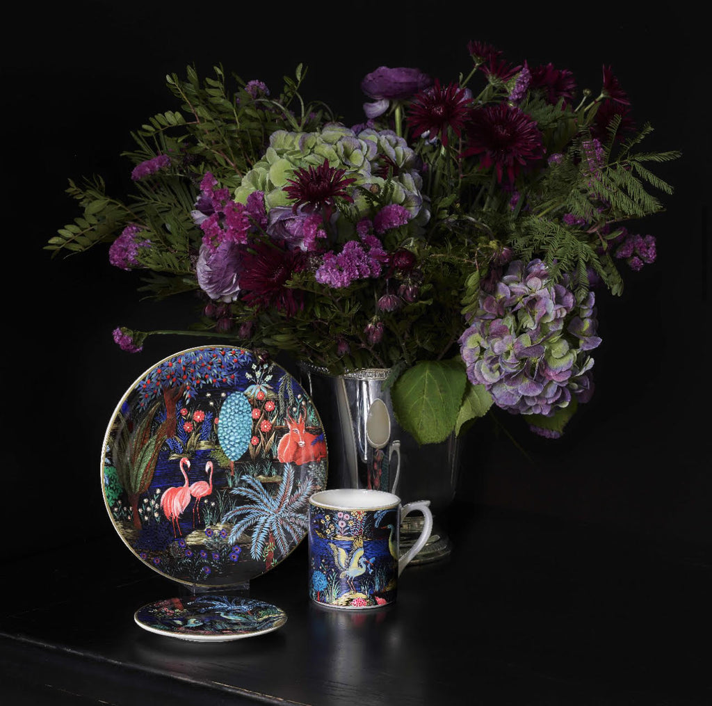 Gien, Jardin du palais, Set of 2 espresso cups.
