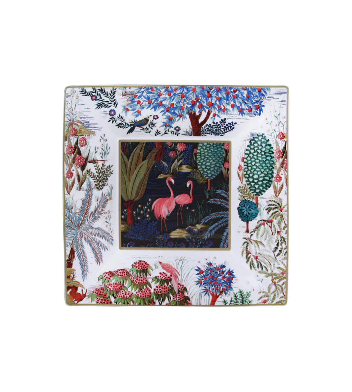 Gien, Jardin du palais, Extra large sq candy tray.